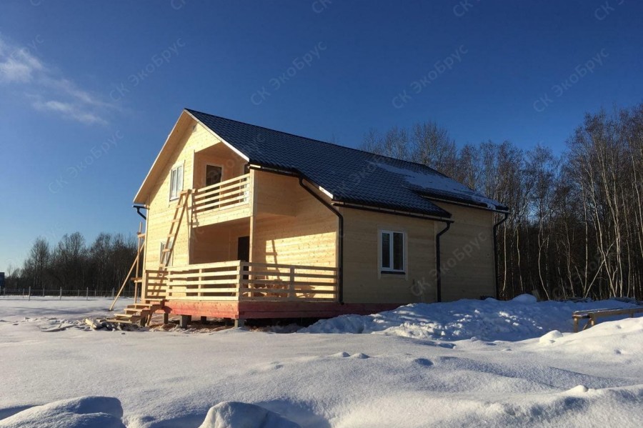 Каркасный дом 8 на 11,5 м фото. Строительство по проекту Всеволожск Д-15 фото №1