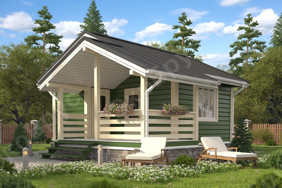 Каркасная баня 7 на 7,5 «Баня 17»