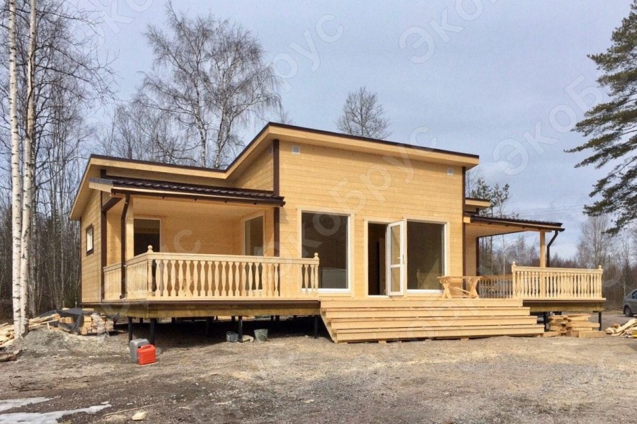 Каркасный дом 9 на 13 м фото. Строительство по проекту Карелия 2020 Д-4 фото №1