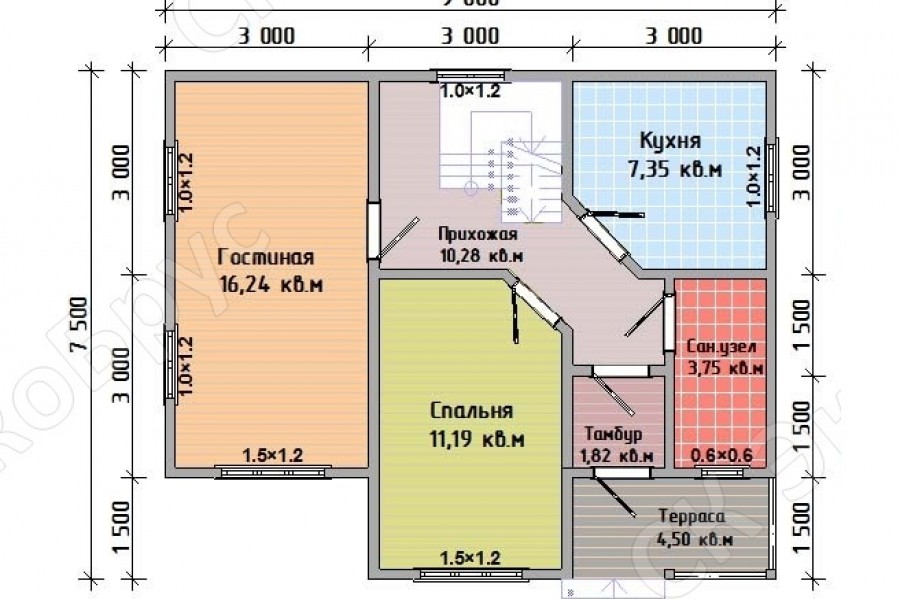 Ладога Д-9 планировка этаж 1