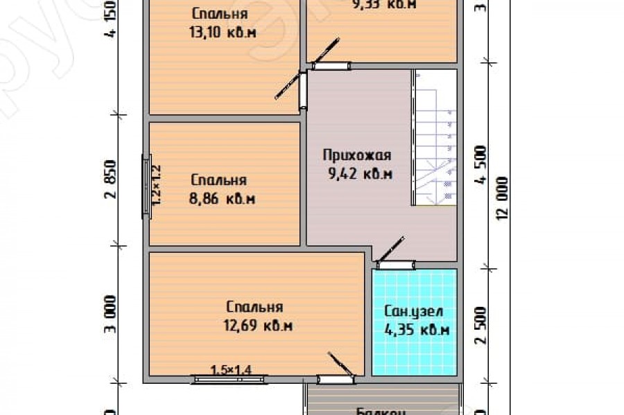 Сестрорецк Д-4 (планировка) этаж 2