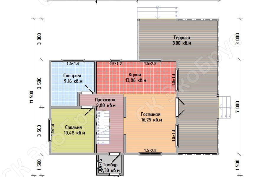 Всеволожск 2020 Д-4 планировка дома этаж 1
