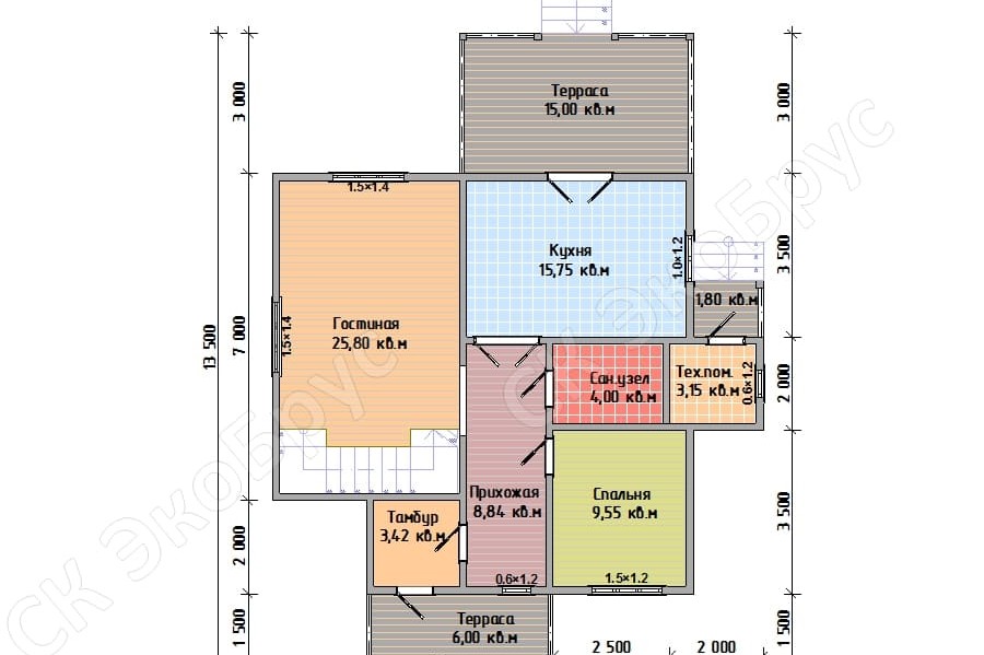 Всеволожск 2020 Д-8 планировка дома этаж 1