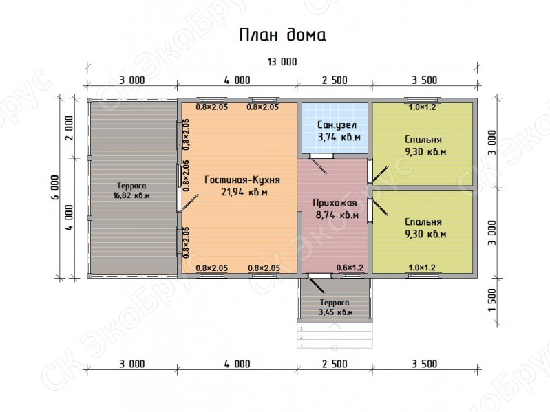 Планировка проекта дома Карелия 2020 Д-2