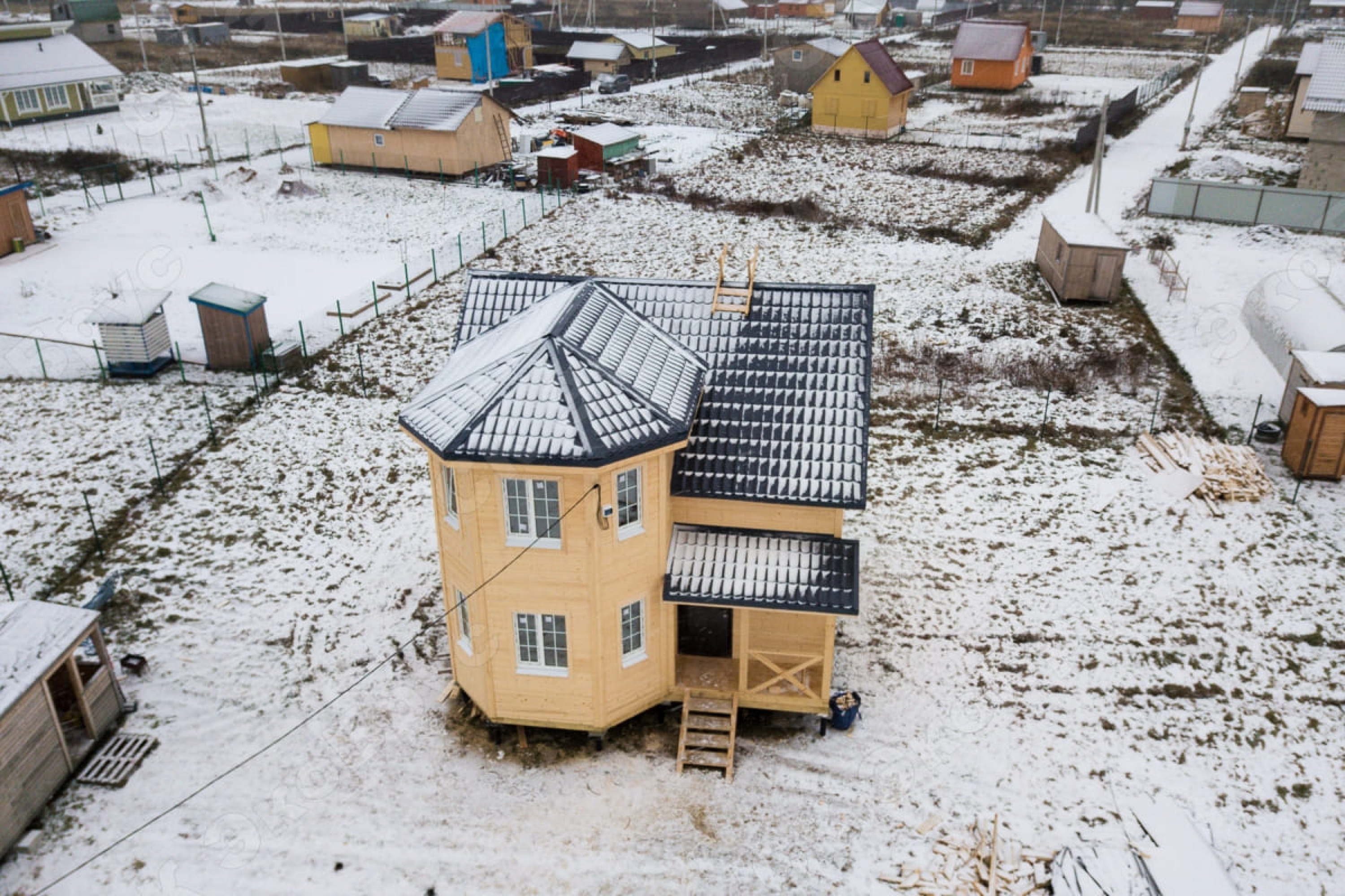 Каркасный дом 7 на 8 м фото. Строительство по индивидуальному проекту фото №10