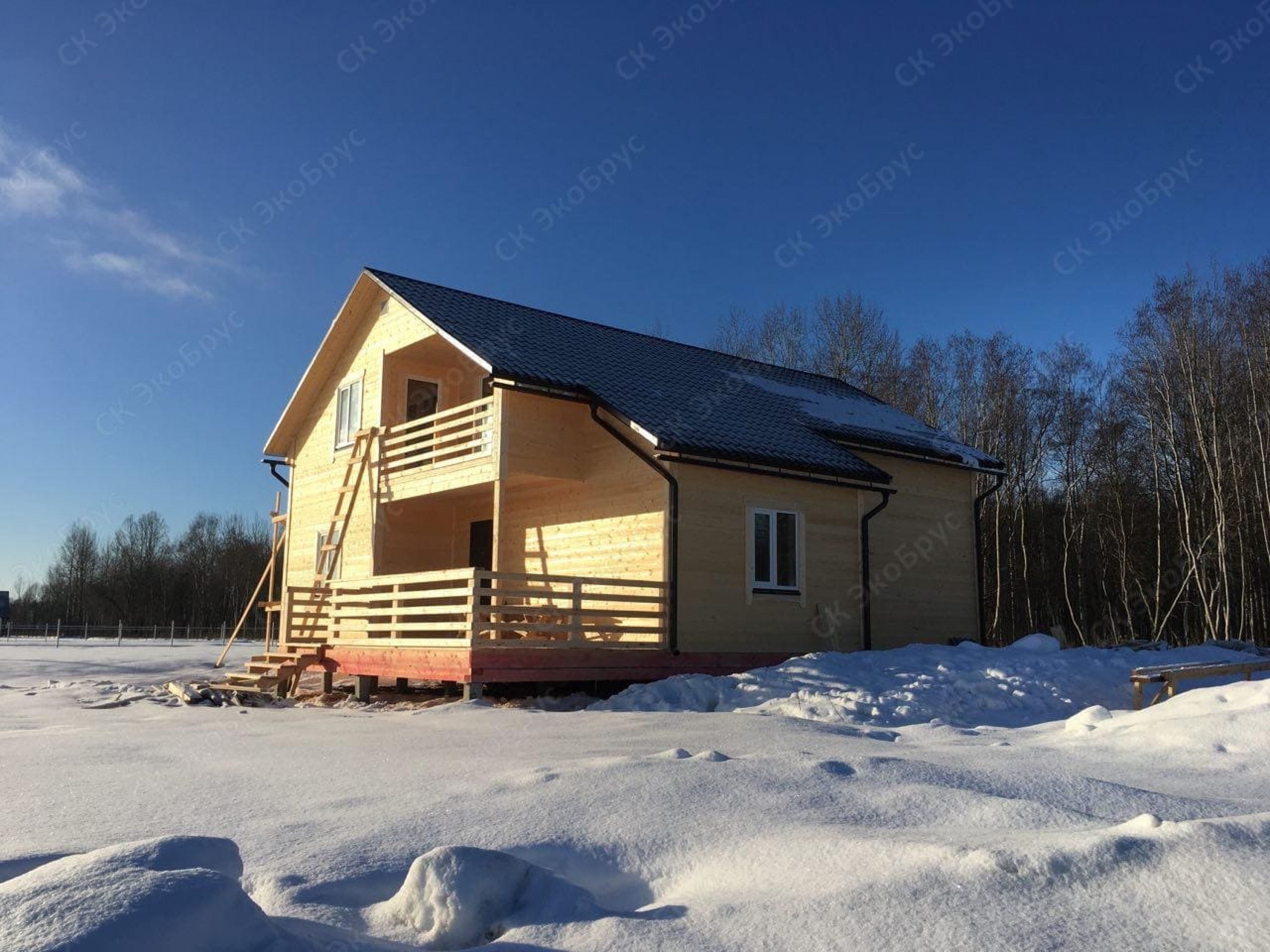 Каркасный дом 8 на 11,5 м фото. Строительство по проекту Всеволожск Д-15 фото №1
